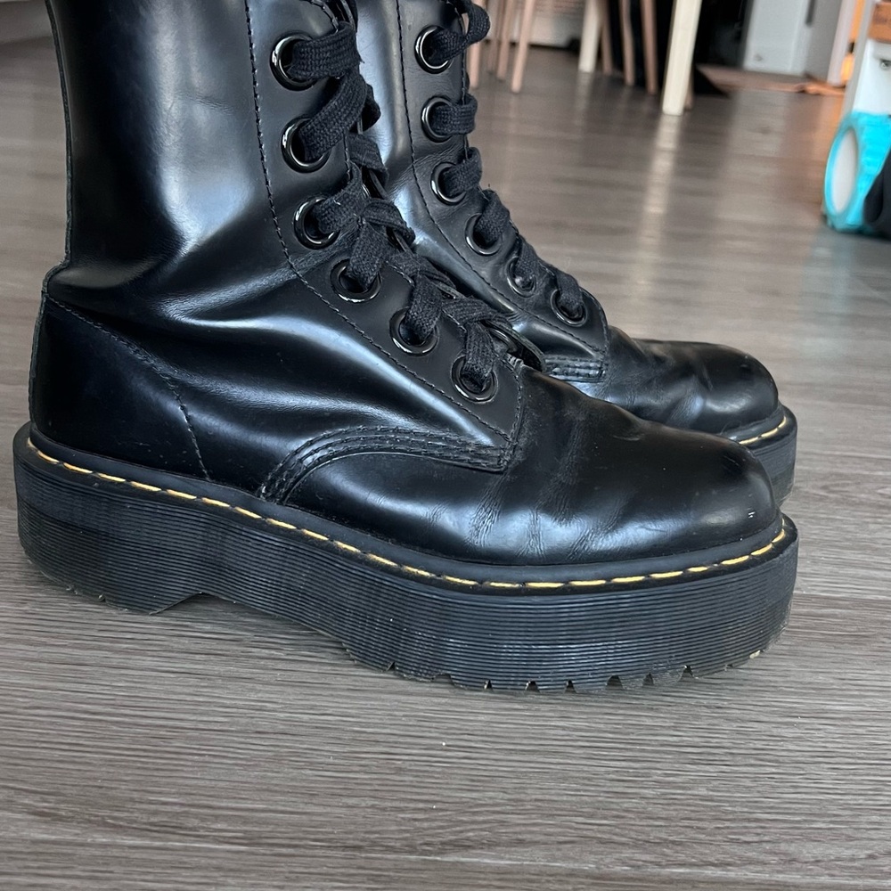 Dr. Martens Black Platform Combat Boots